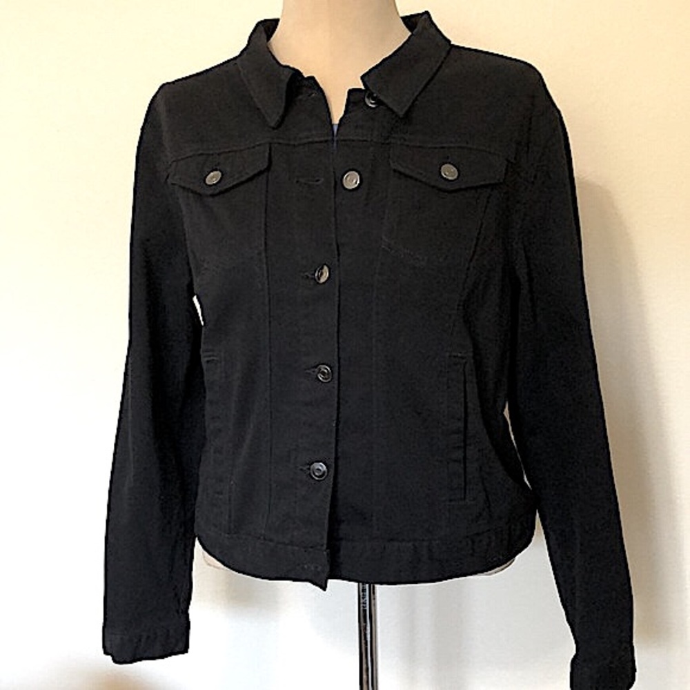 Time and Tru Black Jean Jacket - Picture 1 of 8